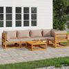 vidaXL 6-tlg. Garten-Lounge-Set mit Taupe Kissen Massivholz