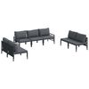 vidaXL Gartensofa-set 7 Stk. Schwarz Stahl