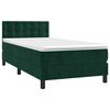vidaXL Boxspringbett mit Matratze & LED Dunkelgr&uuml;n 100x200 cm Samt