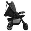 vidaXL 2-in-1 Kinderwagen Dunkelgrau und Schwarz Stahl