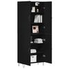 vidaXL Highboard 2 pcs Schwarz Eichen-Optik Ingenieurholz und Glas