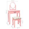 vidaXL Schminktisch mit Hocker Rosa 65x36x128 cm Paulownia-Holz MDF