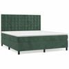 vidaXL Boxspringbett mit Matratze Dunkelgr&uuml;n 160x200 cm Samt