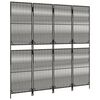 vidaXL Paravent 4-tlg. Grau Poly Rattan
