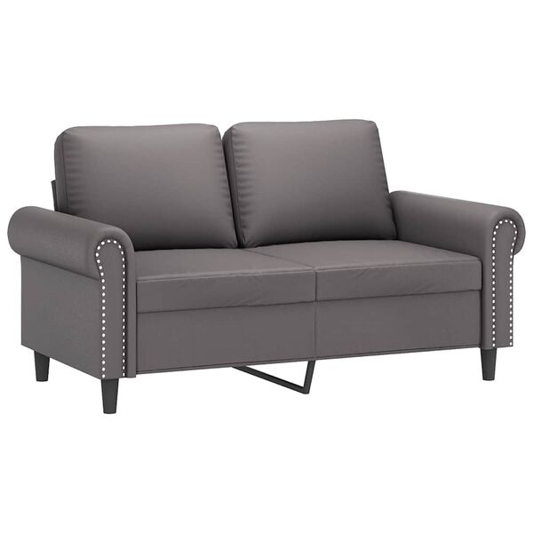 vidaXL 2-Sitzer-Sofa Grau 120 cm Kunstleder