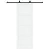 vidaXL Schiebet&uuml;r Wei&szlig; und Schwarz 83 x 232 cm Massives Kiefernholz