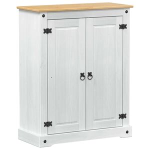 vidaXL Schuhschrank Wei&szlig; 86 x 38,5 x 108 cm Massives Kiefernholz
