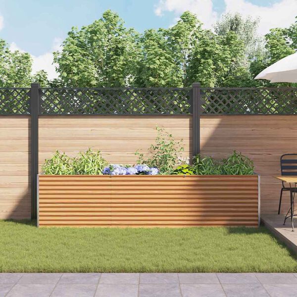 vidaXL Hochbeet Hellbraun 290 x 50 x 68 cm Verzinkter Stahl