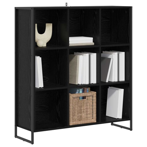 vidaXL B&uuml;cherregal Schwarz Eichen-Optik 99,5 x 30 x 108,5 cm