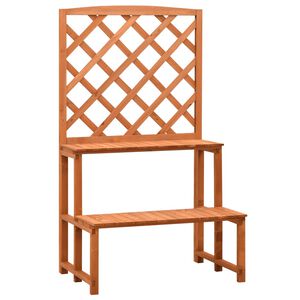vidaXL Blumentreppe mit Rankgitter Orange 70x42x120cm Massivholz Tanne