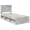 vidaXL Bettrahmen mit Kopfteil Beton 90 x 200 cm Massives Kiefernholz
