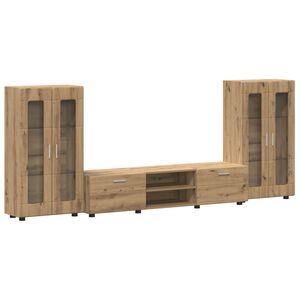 vidaXL TV-Schrankset mit T&uuml;r FLORIN 3 pcs Artisan-Eiche Holzwerkstoff
