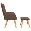 vidaXL Relaxsessel mit Hocker Braun Stoff