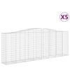 vidaXL Gabionen mit Hochbogen 5 Stk. 400x50x140/160cm Verzinktes Eisen