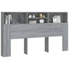 vidaXL Kopfteil mit Ablagen Grau Sonoma 180x19x103,5 cm