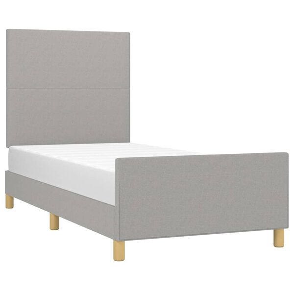 vidaXL Bettgestell ohne Matratze Hellgrau 90x190 cm Stoff