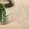 vidaXL Teppich ZIZUR Beige 200x200 cm Jute-Optik Indoor und Outdoor
