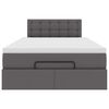 vidaXL Ottoman-Bett mit Matratze Grau 120x200 cm Kunstleder