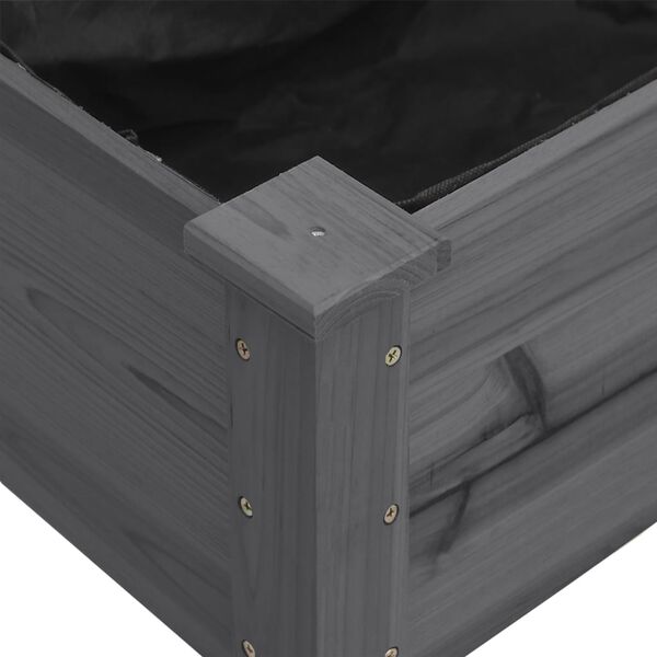 vidaXL Pflanzk&uuml;bel mit Einsatz und Rollen Grau 118x59x80 cm Tannenholz