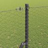 vidaXL Zaunpfosten Grau 10 x 1,5 m (36 mm Netz) Stahl und PVC