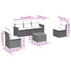 vidaXL 6-tlg. Garten-Sofagarnitur mit Kissen Schwarz Poly Rattan