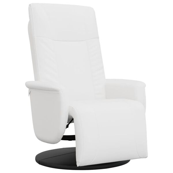 vidaXL Relaxsessel mit Fu&szlig;teil Wei&szlig; Kunstleder