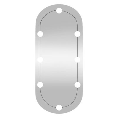 vidaXL Wandspiegel mit LED-Leuchten 35x80 cm Glas Oval