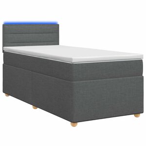 vidaXL Boxspringbett mit Matratze Dunkelgrau 80 x 200 cm Stoff