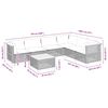 vidaXL 7-tlg. Garten-Sofagarnitur mit Kissen Grau Poly Rattan