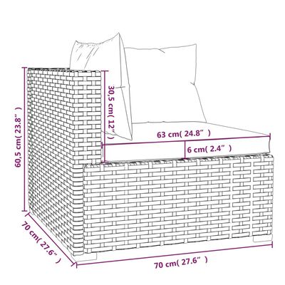 vidaXL 4-tlg. Garten-Lounge-Set mit Auflagen Poly Rattan Braun