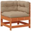 vidaXL Gartenecksofa Massives Kiefernholz Wachsbraun