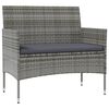 vidaXL 8-tlg. Garten-Lounge-Set mit Auflagen Poly Rattan Grau