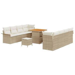 vidaXL Garten-Sofa-Set mit Kissen Beige und Creme 80 x 80 x 71 cm