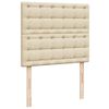 vidaXL Boxspringbett mit Matratze Creme 120x190 cm Stoff