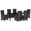 vidaXL Garten Essgruppe 7 stk. Schwarz Poly-Rattan
