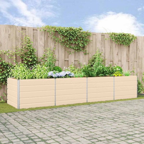 vidaXL Pflanzk&uuml;bel Elfenbein 195 x 100 x 45 cm Verzinkter Stahl