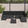 vidaXL Gartensofa-set mit Kissen 8 pcs Schwarz Poly-Rattan