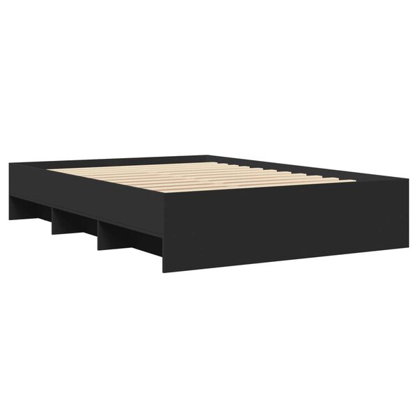 vidaXL Bettgestell Schwarz 135x190 cm Holzwerkstoff