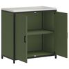 vidaXL K&uuml;chenaufbewahrung mit Regal Olive Gr&uuml;n 90 x 50 x 92 cm Stahl