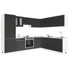 vidaXL 14-tlg. K&uuml;chenschrank-Set Kalmar Schwarz Holzwerkstoff