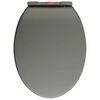 vidaXL Toilettensitz mit Absenkautomatik Quick-Release Grau Oval