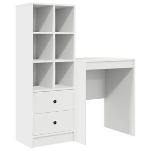 vidaXL Schreibtisch mit Schubladen 2 pcs Wei&szlig;