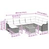 vidaXL Garten-Sofa-Set mit Kissen 9 pcs Schwarz Poly Rattan
