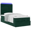 vidaXL Ottoman-Bett mit Matratzen & LEDs Dunkelgr&uuml;n 90x200 cm Samt