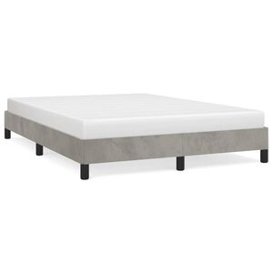 vidaXL Bettgestell ohne Matratze Hellgrau 140x200 cm Samt