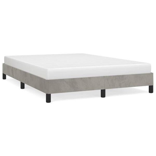 vidaXL Bettgestell ohne Matratze Hellgrau 140x200 cm Samt