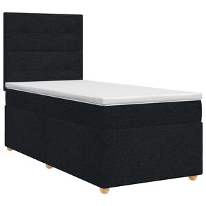vidaXL Boxspringbett mit Matratze Schwarz 80 x 200 cm Stoff