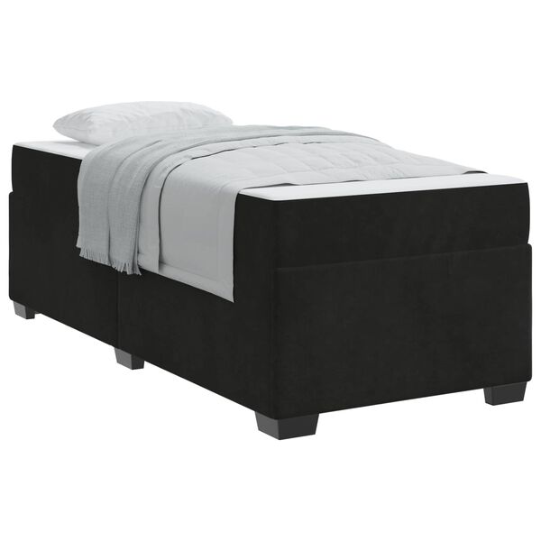 vidaXL Bettrahmen mit Matratze Schwarz 80 x 200 cm Stoff