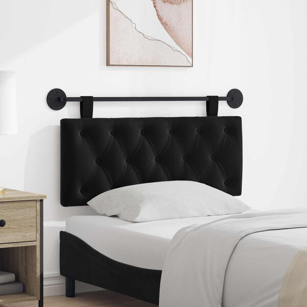 vidaXL H&auml;ngevorderseite Wandmontiert Schwarz 110 x 55 x 7 cm Samt