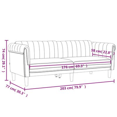 vidaXL 2-tlg. Sofagarnitur Creme Samt